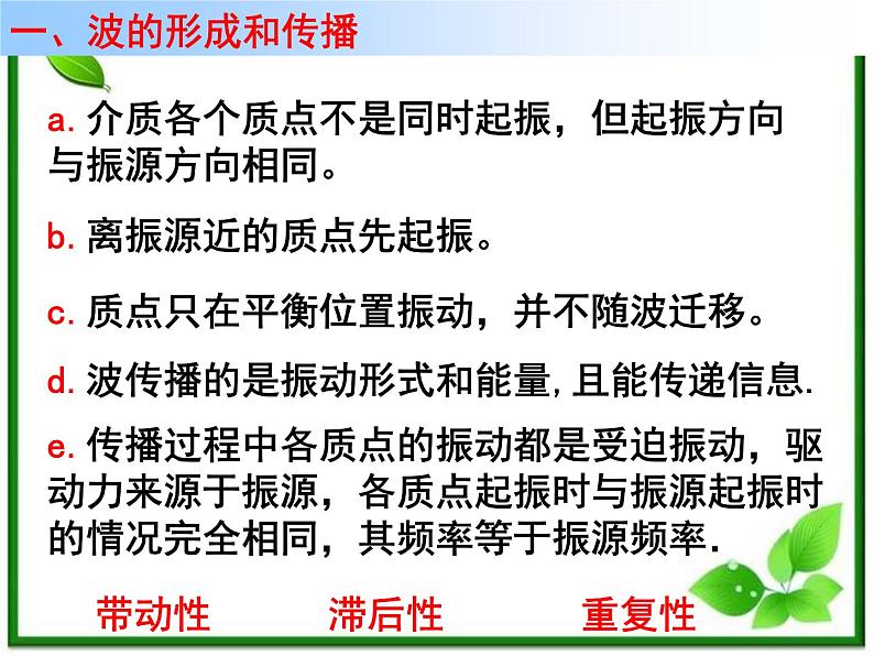 高二物理总复习课件 12.1 波的形成和传播 1（新人教版选修3-4）第4页