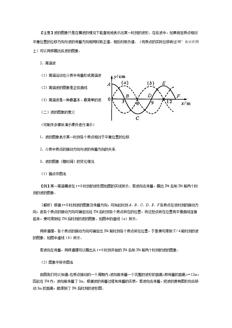 湖北省阳新高中物理选修3-4 《关于与波的图象》教案（新人教版）02