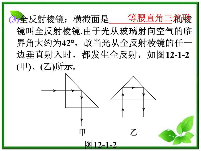 福建省高二物理一轮精品课件（新课标）： 光的折射和全反射08