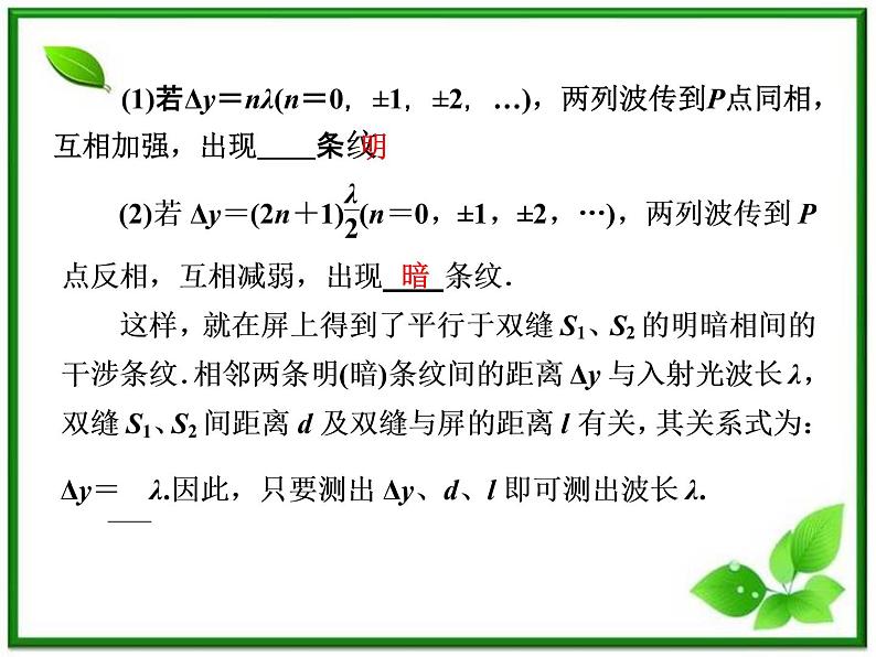 【把握高考】高三物理专题课件：14.4《实验：用双缝干涉测量光的波长》（人教版选修3-4）第5页