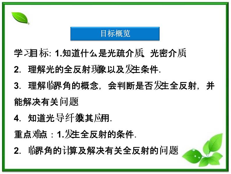 高中物理核心要点突破系列课件：第19章第三节《全反射》（人教版选修3-4）03