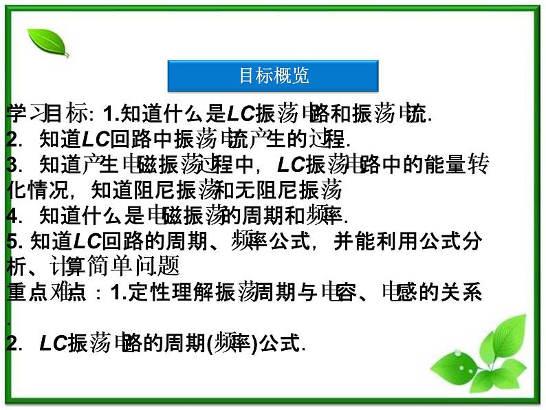 届高考物理课件：第18章第一节~第二节《电磁振荡》《电磁振荡的周期和频率》（人教版选修3-4）03