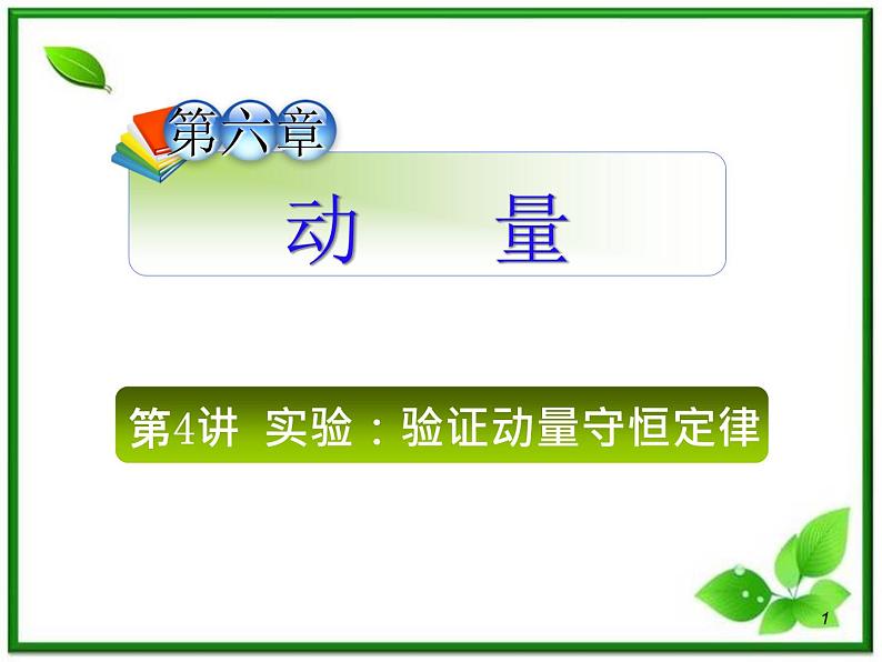 （广西）届高三复习物理课件：6.4实验：验证动量守恒定律01