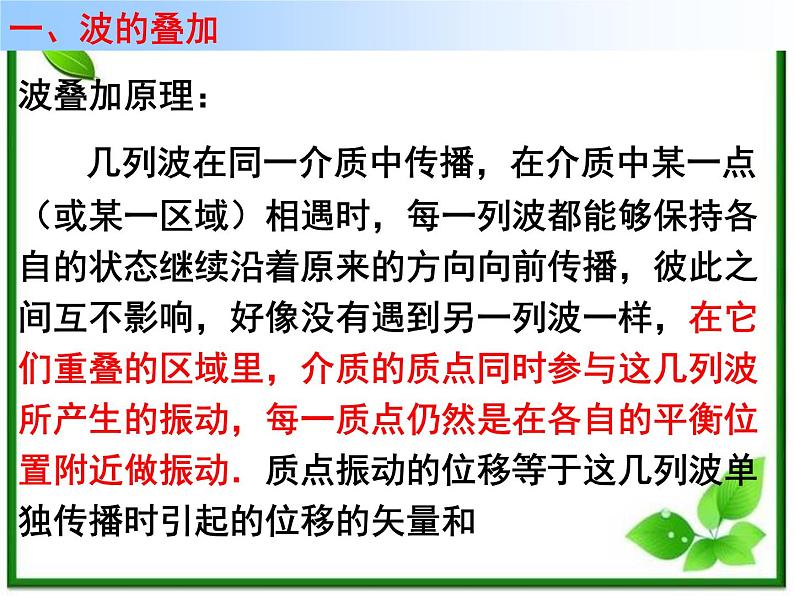 高二物理总复习课件 12.6 波的干涉（新人教版选修3-4）第3页