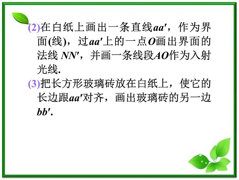 福建省高二物理一轮精品课件（新课标）：实验：测定玻璃的折射率05