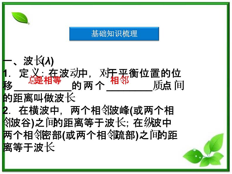 届高考物理课件：第10章第三节《波长、频率和波速》（人教版选修3-4）05