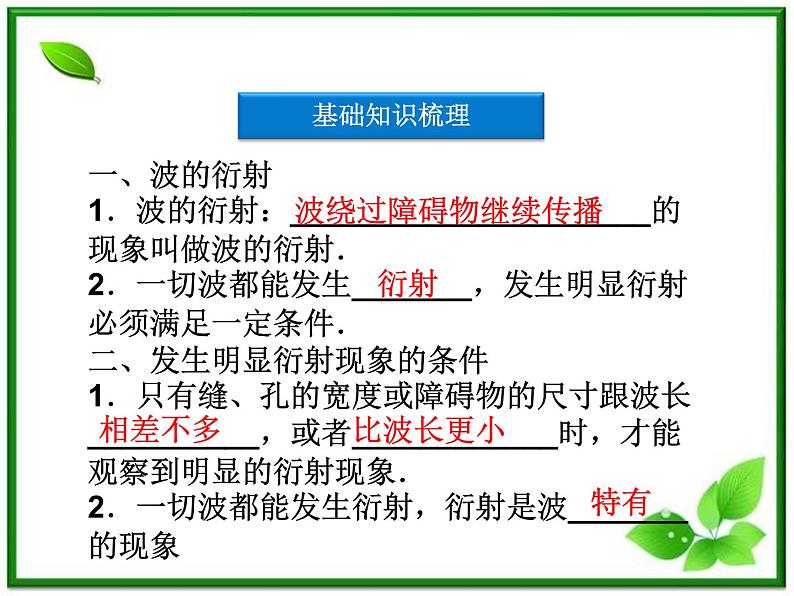 高中物理核心要点突破系列课件：第10章第四节《波的衍射》（人教版选修3-4）04