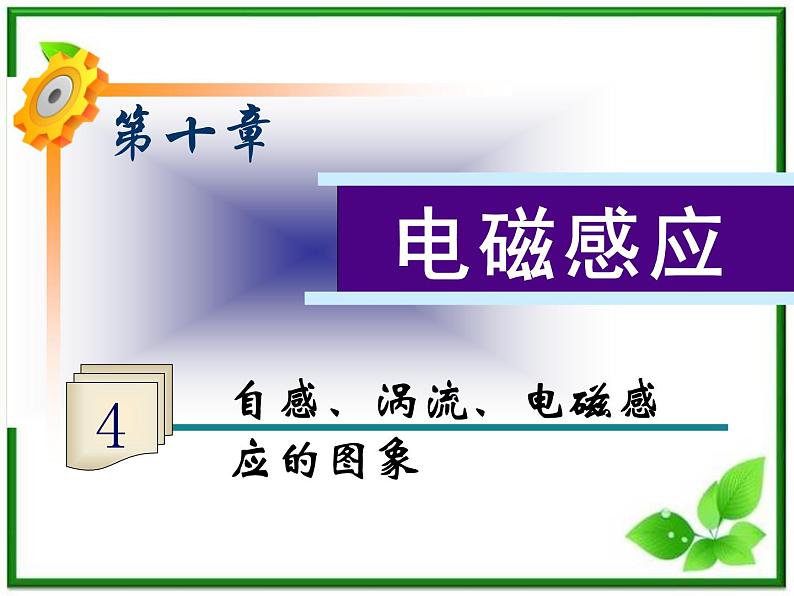 福建省高二物理一轮精品课件（新课标）：自感、涡流、电磁感应的图象01