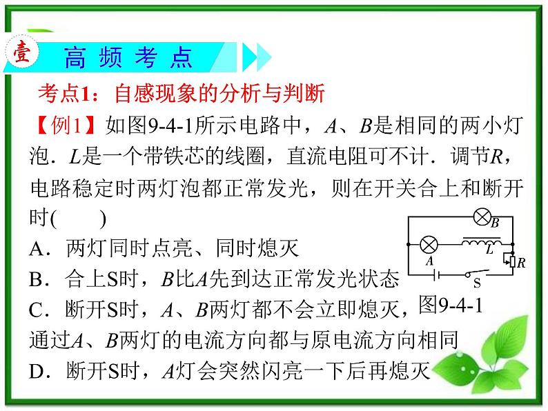 【】届高三物理一轮复习课件（人教版）：第9章  第4节  自感、涡流03