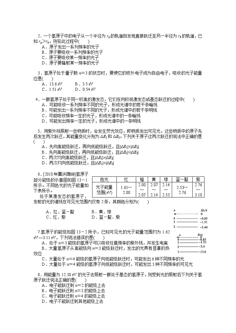 江苏桃州中学届高二物理选修3-5导学案 18.4《玻尔原子模型》（人教版）03