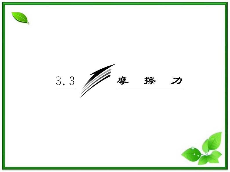 高一物理沪科版必修1 第3章 3.3《摩擦力》课件第3页