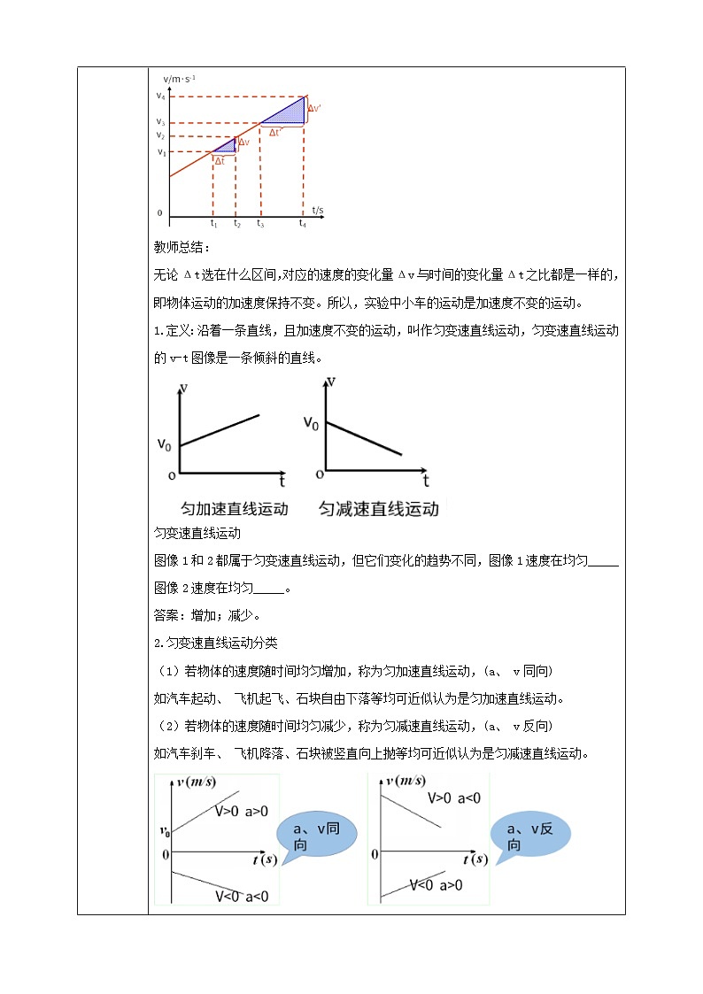 2.2《匀变速直线运动的速度与时间的关系》课件+教案+同步练习02