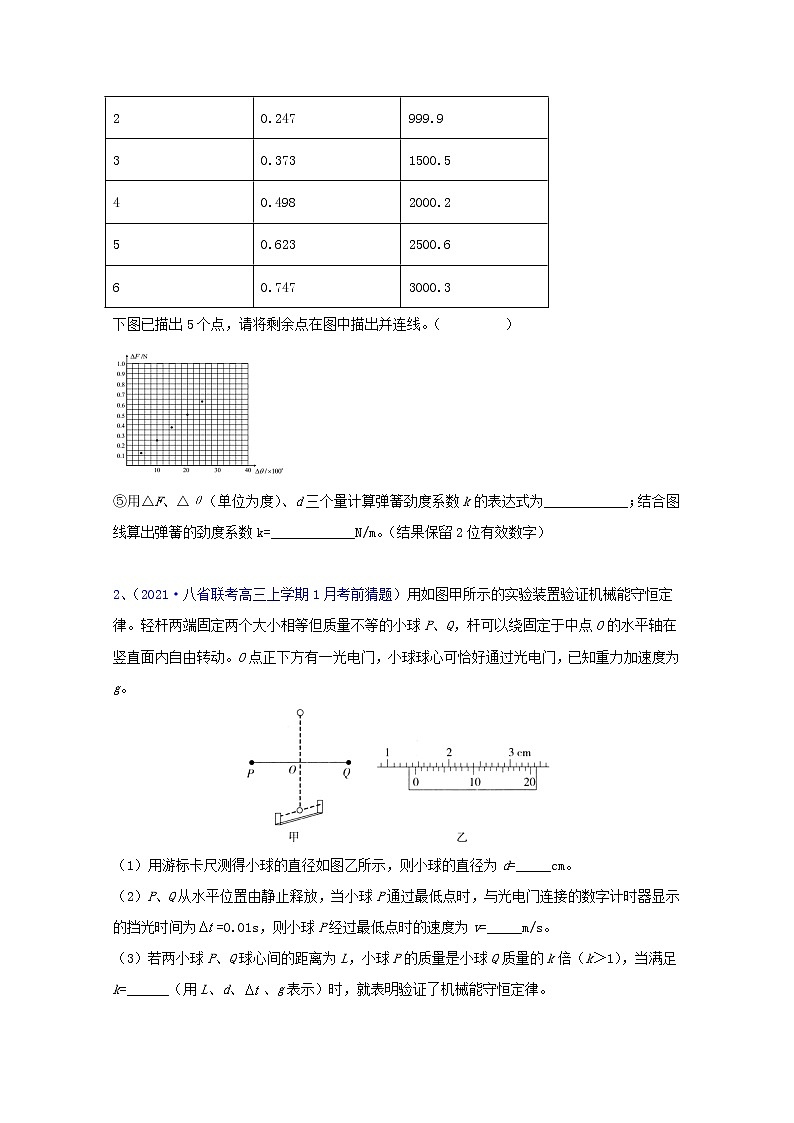 2022届高考物理一轮复习专题突破：训练力学实验（含答案与解析）第2页