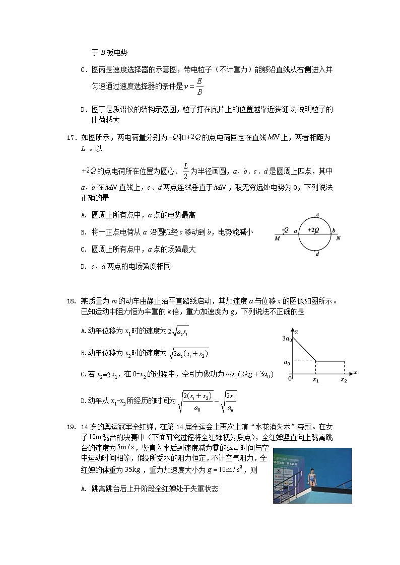2022届安徽省黄山市高中毕业班第一次质量检测物理试卷第2页