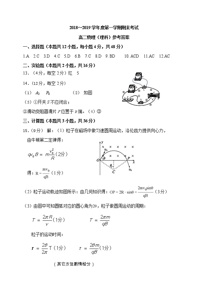 2018-2019学年辽宁省大连市高二上学期期末考试物理（理）试题 PDF版01