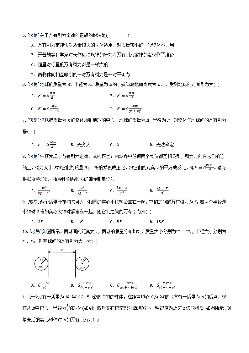 7.2 万有引力定律（练习）（原卷版）第2页