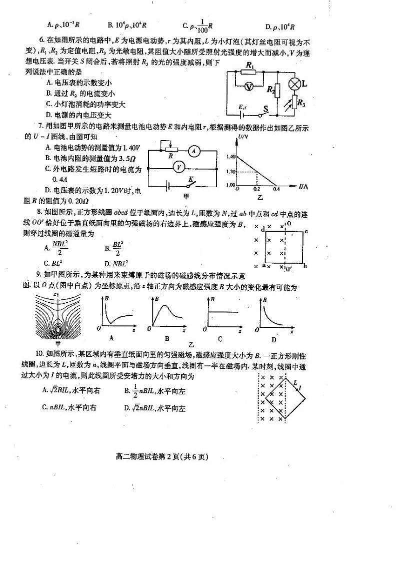 2019-2020学年四川省内江市高二上学期期末检测物理试题 pdf版02