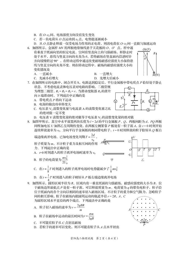 四川省资阳市2019-2020学年高二上学期期末质量检测物理试题（pdf版）第2页