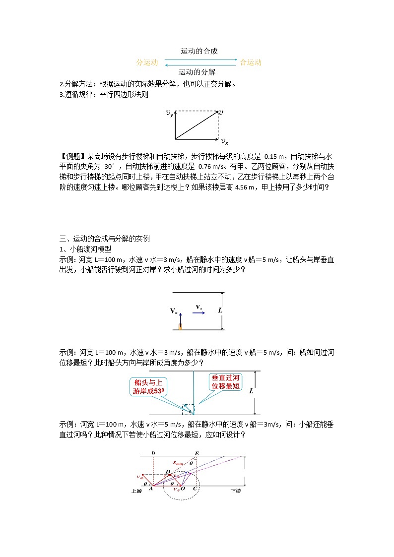 新教材 高中物理必修二  5.2运动的合成与分解 课件（送教案练习）02