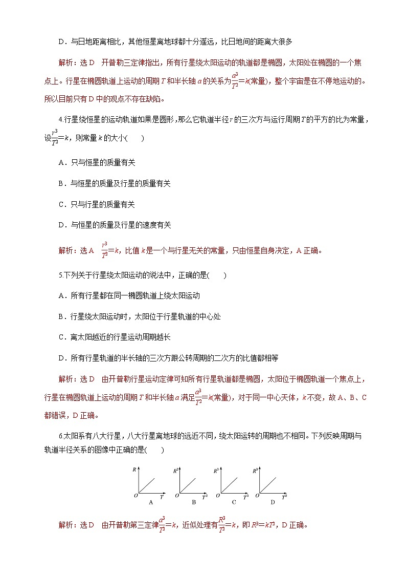新教材 高中物理必修二  7.1 行星的运动 课件（送教案练习）02