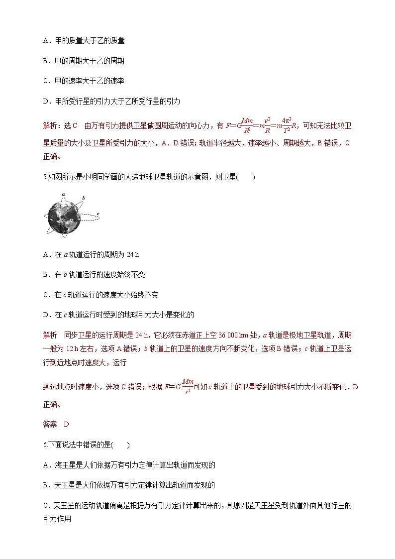7.3万有引力理论的成就 练习（含答案）第2页