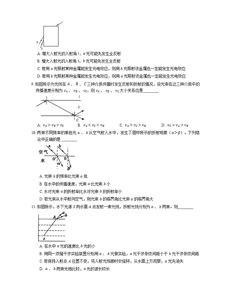 2022届高考物理选择题专题强化训练：光导纤维(天津使用)第3页