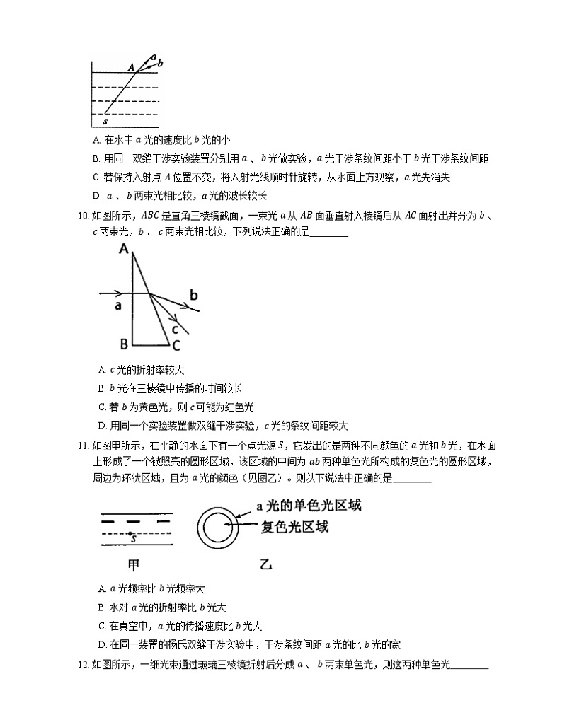 2022届高考物理选择题专题强化训练：光的干涉现象  双缝干涉  薄膜干涉(天津使用)第3页