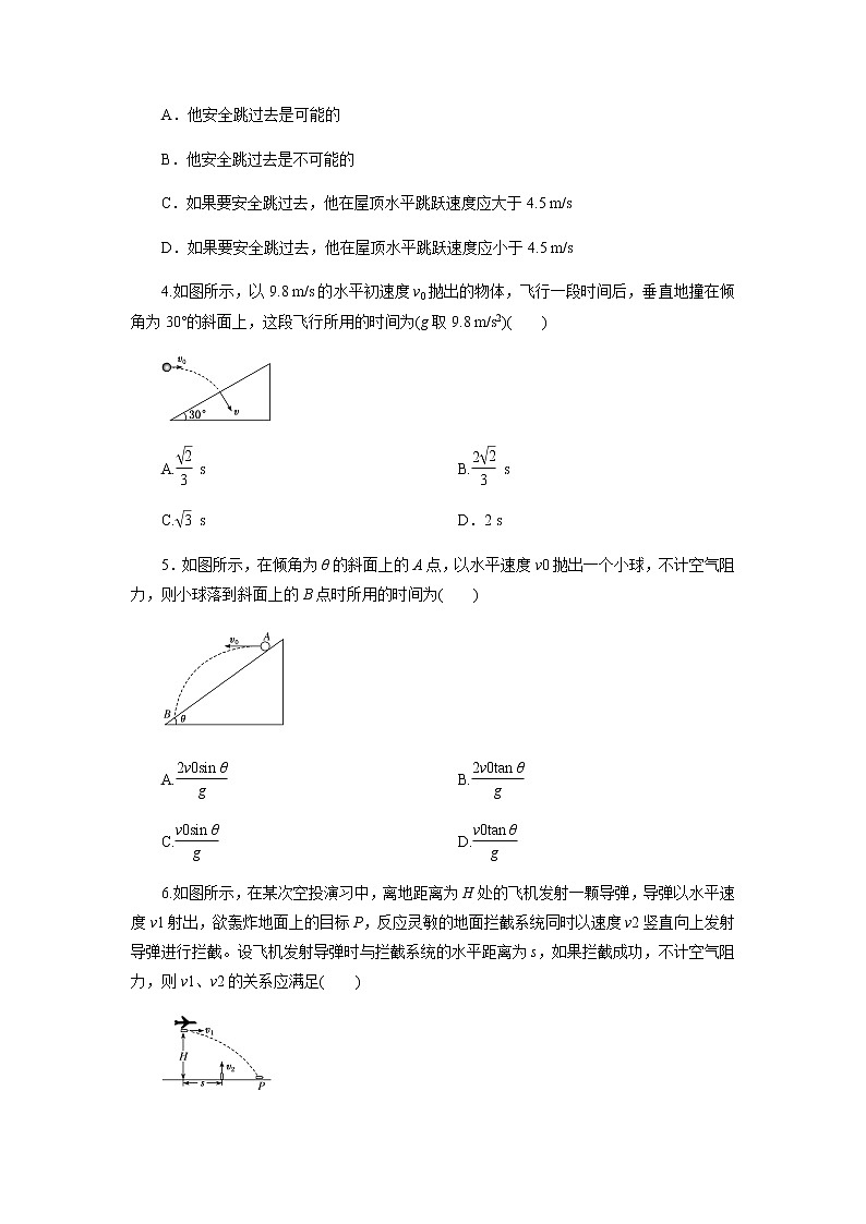 5.4 专题：平抛运动规律的应用02