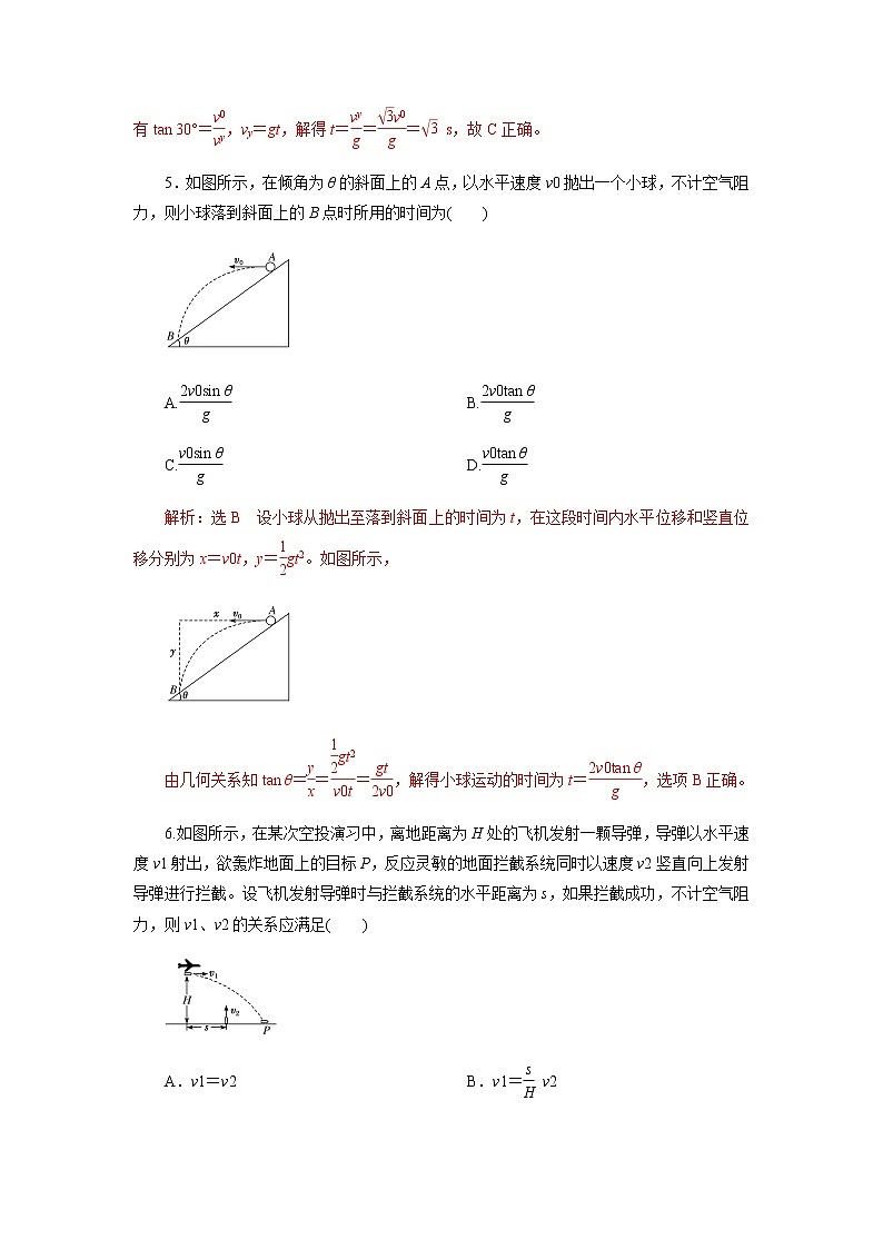 5.4 专题：平抛运动规律的应用03
