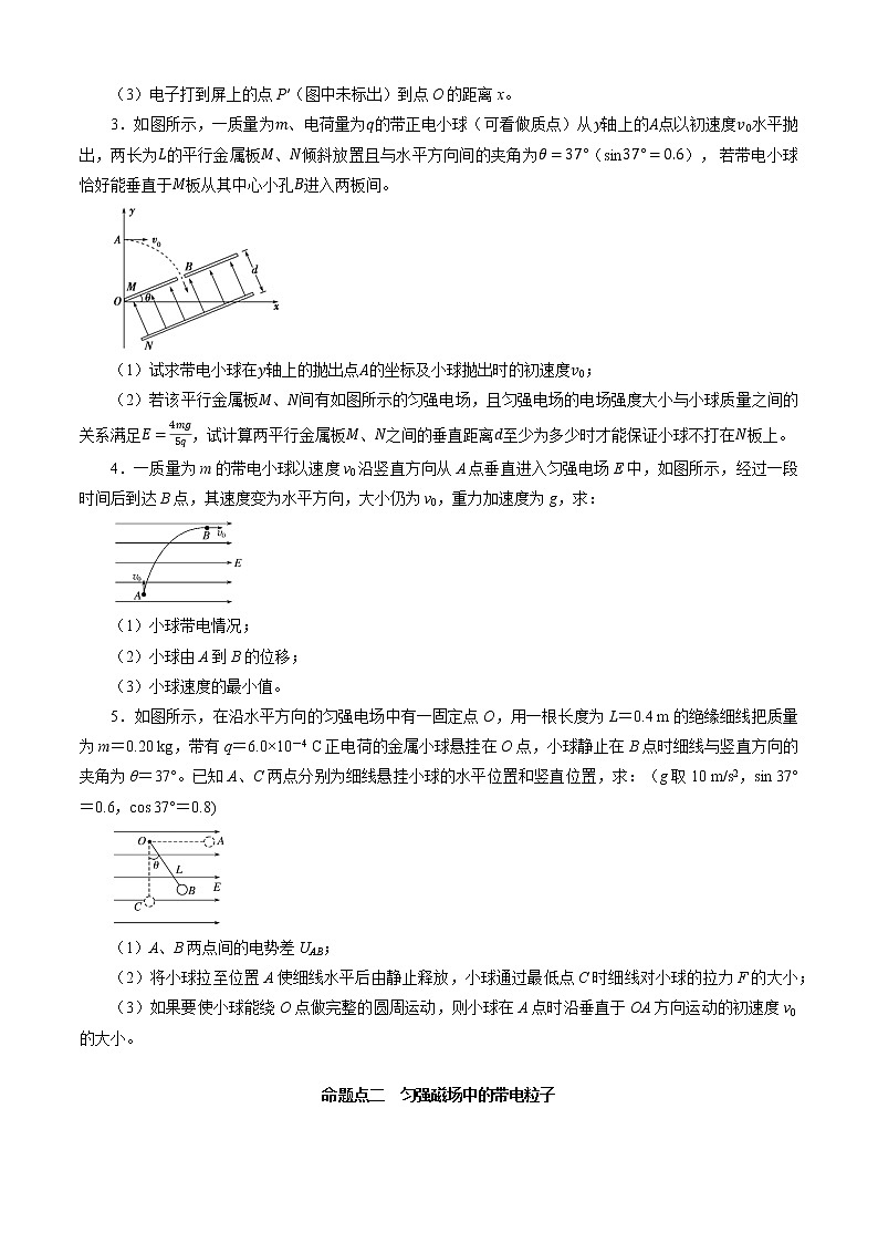 计算题3 《匀强电磁场领衔考察》（原卷版）第2页