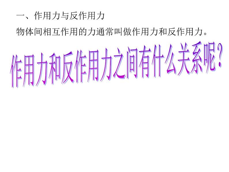 人教版（新课标）高中物理必修一第四章牛顿运动定律——4.5牛顿第三定律 公开课课件PPT02