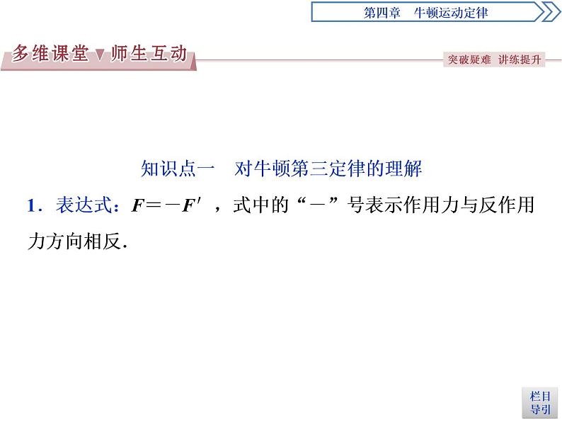 人教版（新课标）高中物理必修一第四章牛顿运动定律——牛顿第三定律课件07