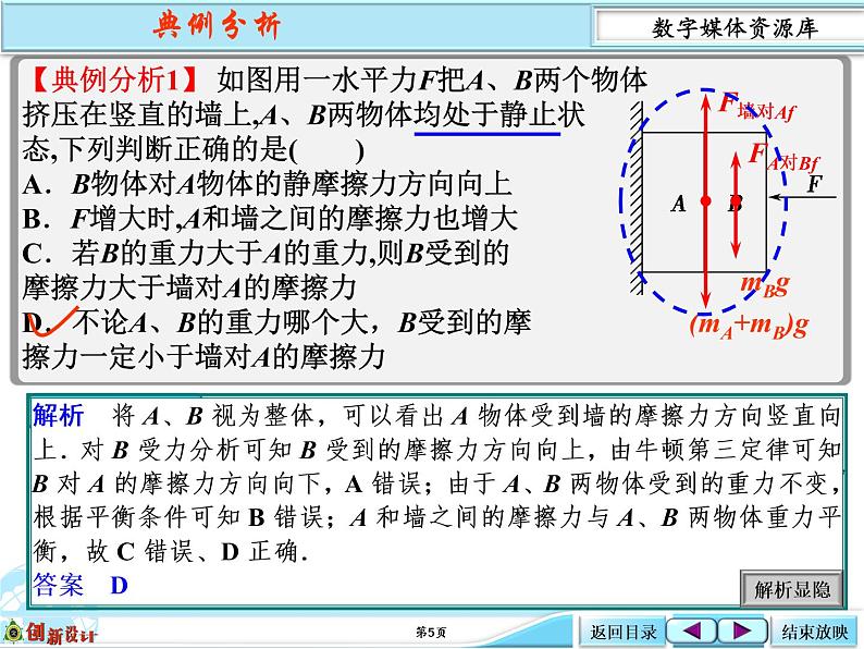 人教版（新课标）高中物理必修一第三章相互作用——整体法和隔离法的应用课件PPT05