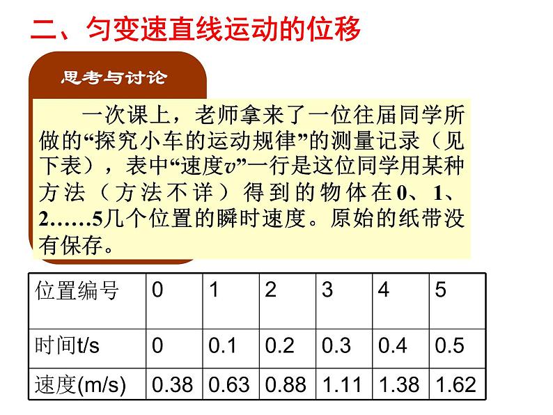 人教版（新课标）高中物理必修一第二章匀变速直线运动的研究——位移与时间的关系课件PPT07