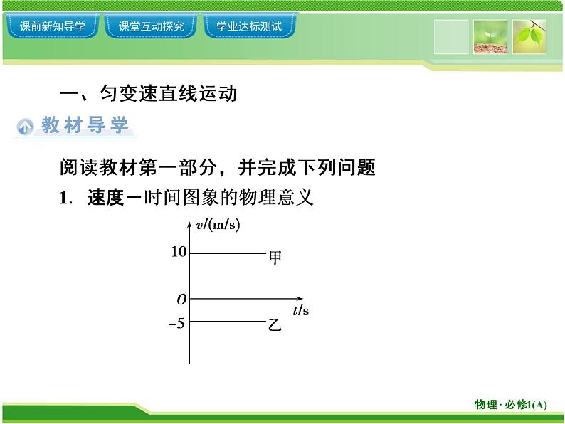 人教版（新课标）高中物理必修一第二章匀变速直线运动的研究——匀变速直线运动速度与时间关系课件PPT03