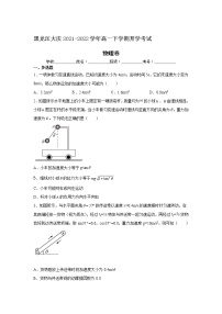 2021-2022学年黑龙江大庆高一下学期开学考试物理试卷 Word版含解析