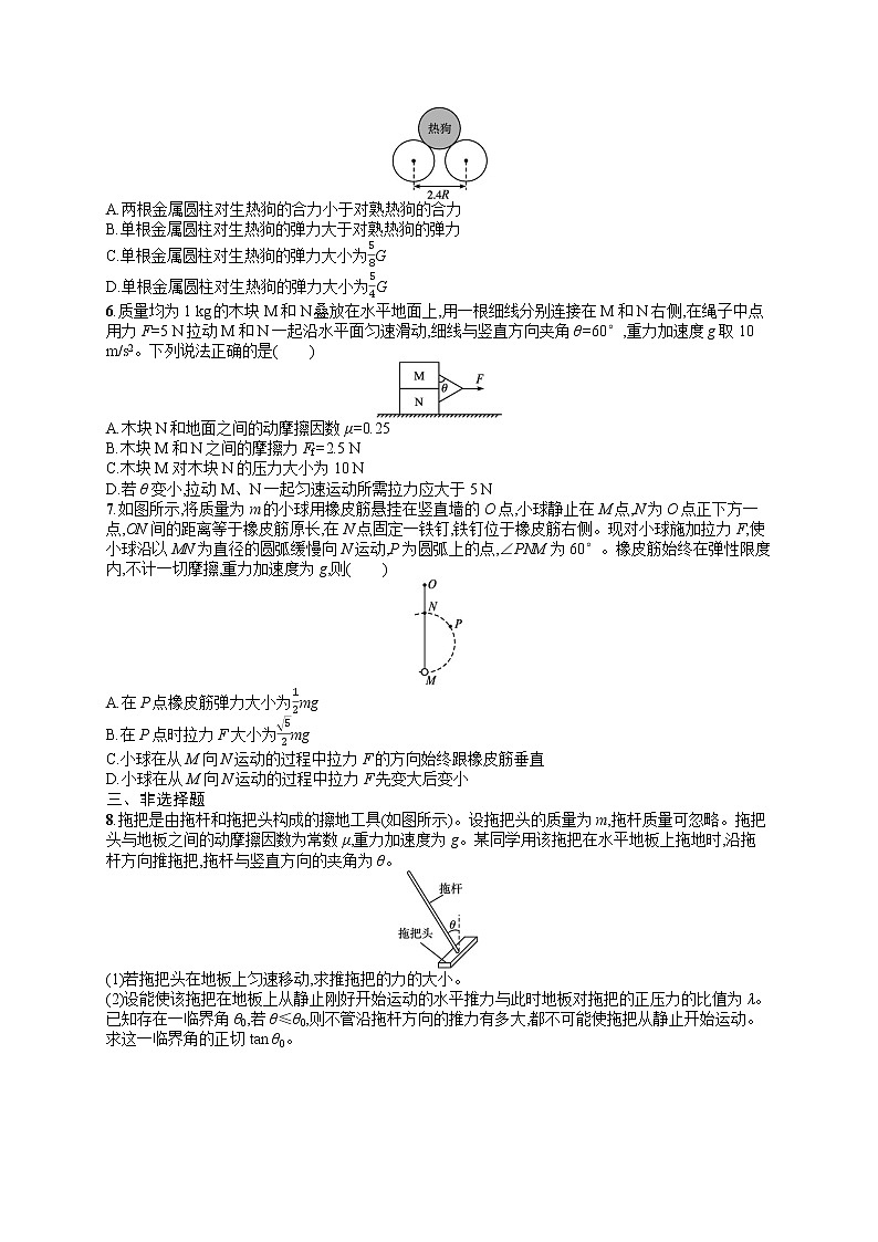 人教版新高考物理一轮总复习训练题受力分析　共点力的平衡及应用02