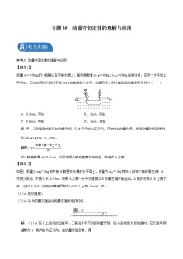 专题39  动量守恒定律的理解与应用  2022届高中物理常考点归纳二轮复习