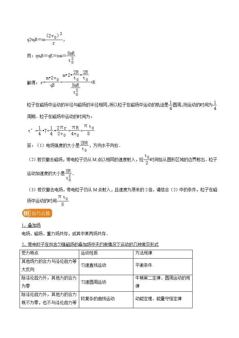专题63 带电粒子在（叠加场）复合场中运动问题  2022届高中物理常考点归纳二轮复习第3页