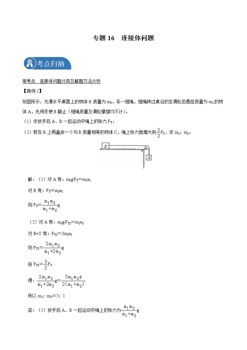 专题16  连接体问题  2022届高中物理常考点归纳二轮复习第1页
