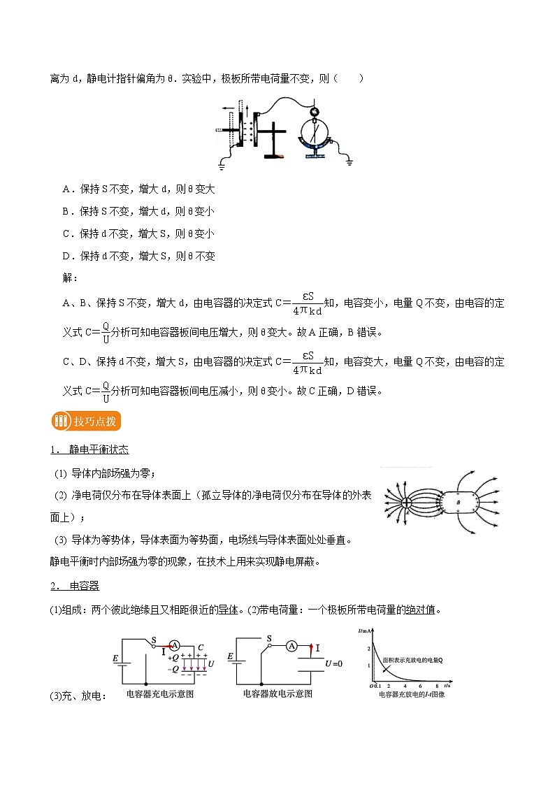 专题49 静电平衡和电容器  2022届高中物理常考点归纳二轮复习第2页
