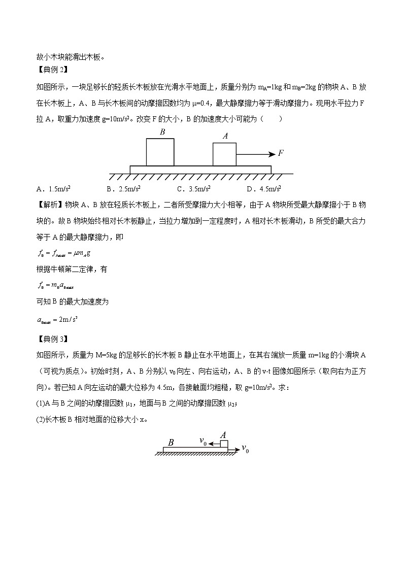 专题18  动力学中的“滑块木板模型”  2022届高中物理常考点归纳二轮复习第2页