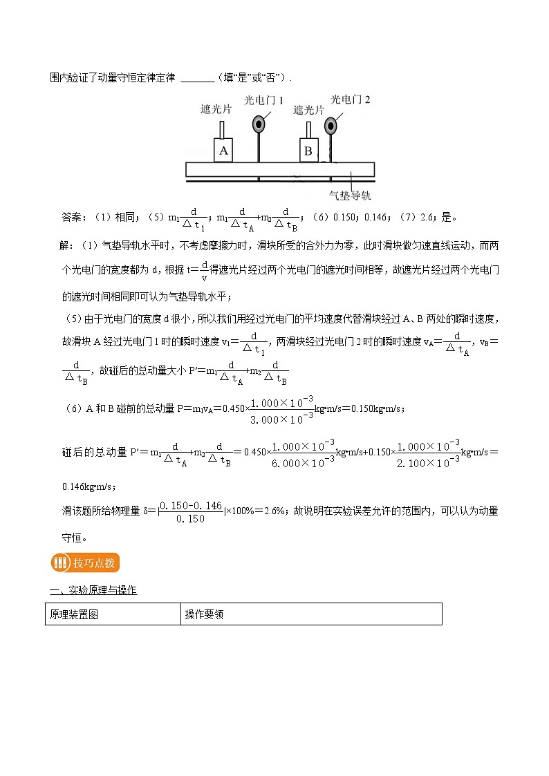 专题43  验证动量守恒定律  2022届高中物理常考点归纳二轮复习第3页