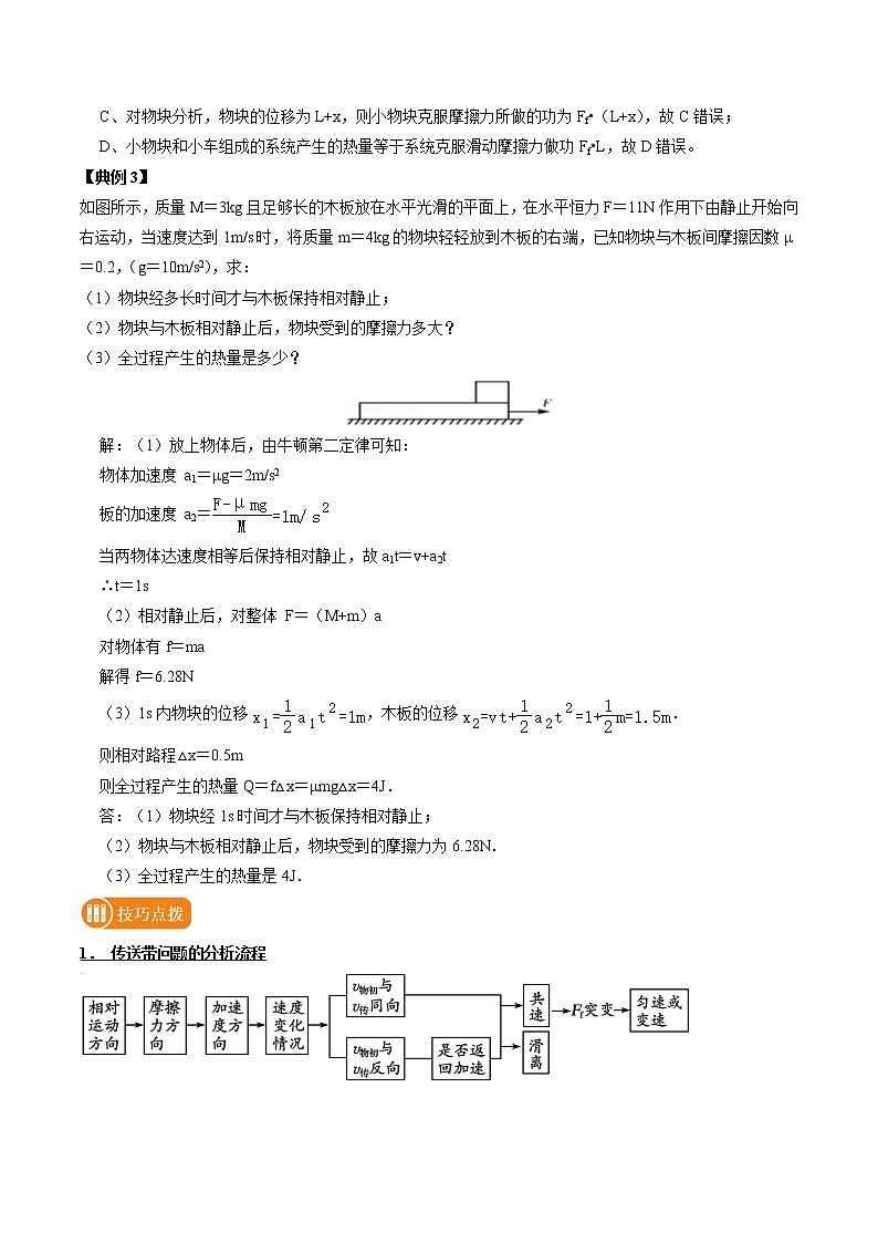 专题34 “传送带、板块”模型中的能量转化问题  2022届高中物理常考点归纳二轮复习第3页