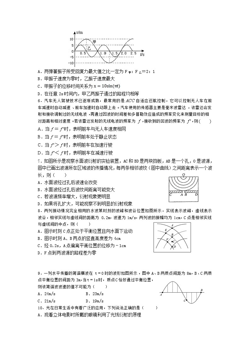 2021-2022学年广东省深圳实验学校高二上学期第二阶段考试物理试题（Word版）02
