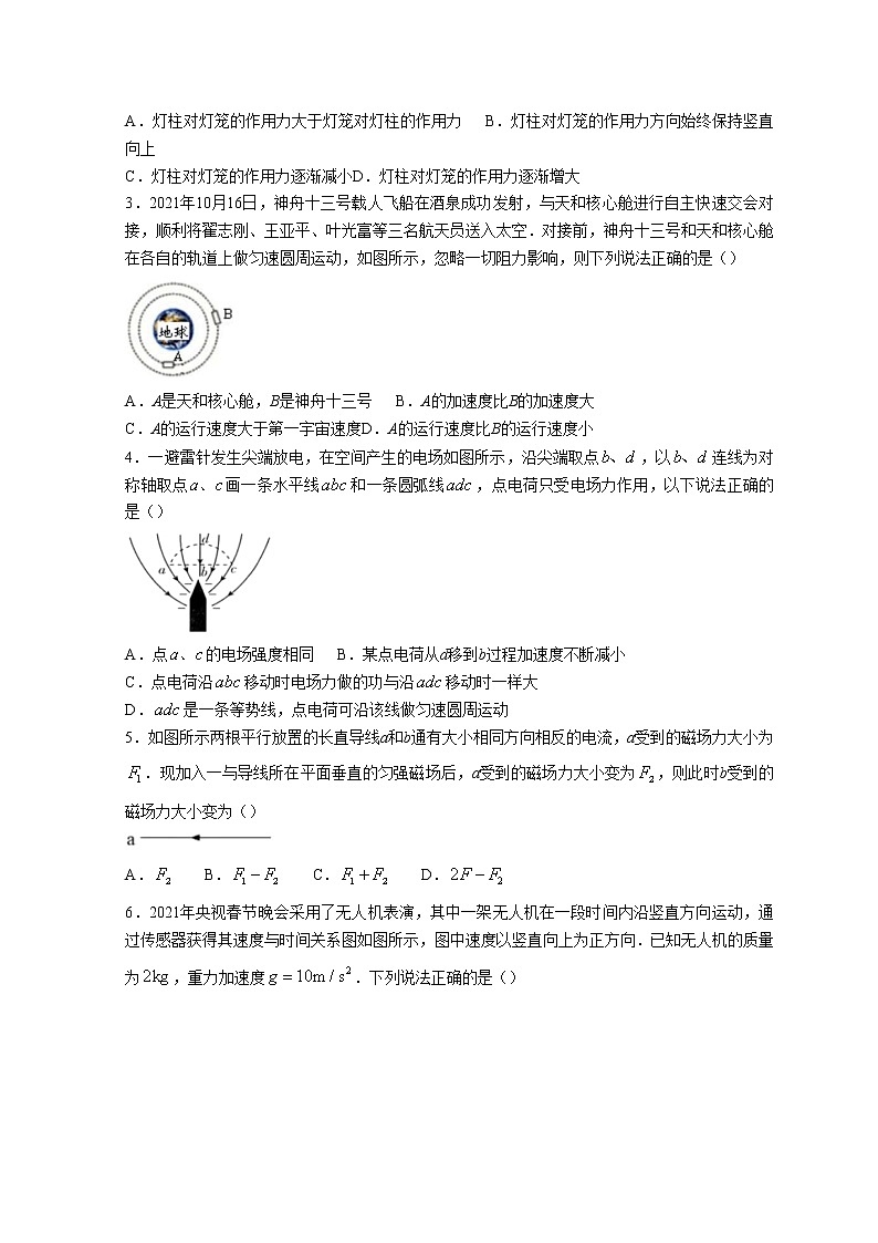 2022届广东省茂名市高三（上）第一次综合考试物理试题第2页