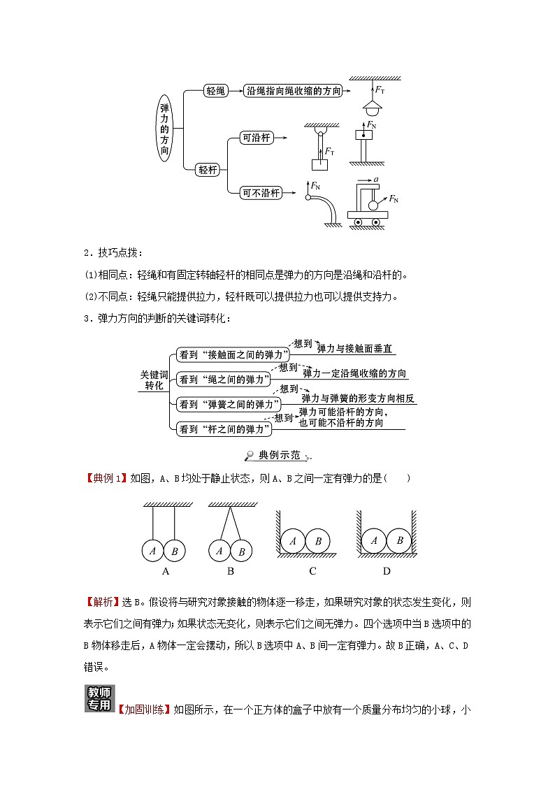 2021_2022学年高中物理第二章力阶段提升课学案教科版必修102