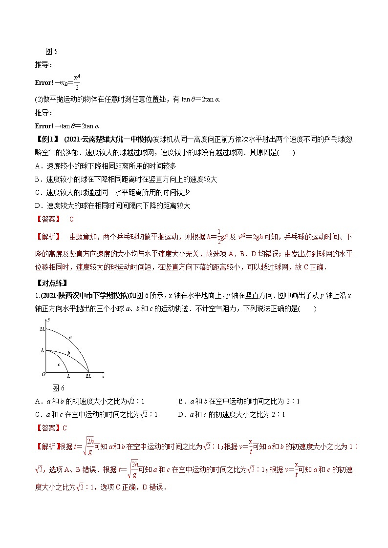 专题4.2 抛体运动---2022年高考物理一轮复习考点全攻关02