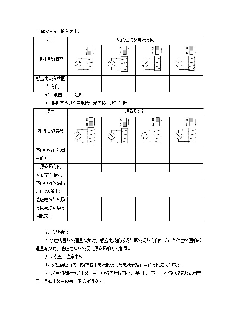 2021_2022学年新教材高中物理第2章电磁感应第1节感应电流的方向第1课时学案粤教版选择性必修第二册第2页