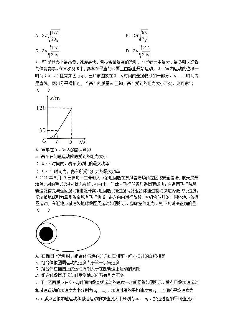 2022届安徽省A10联盟高三上学期11月段考物理试题含答案含答案03